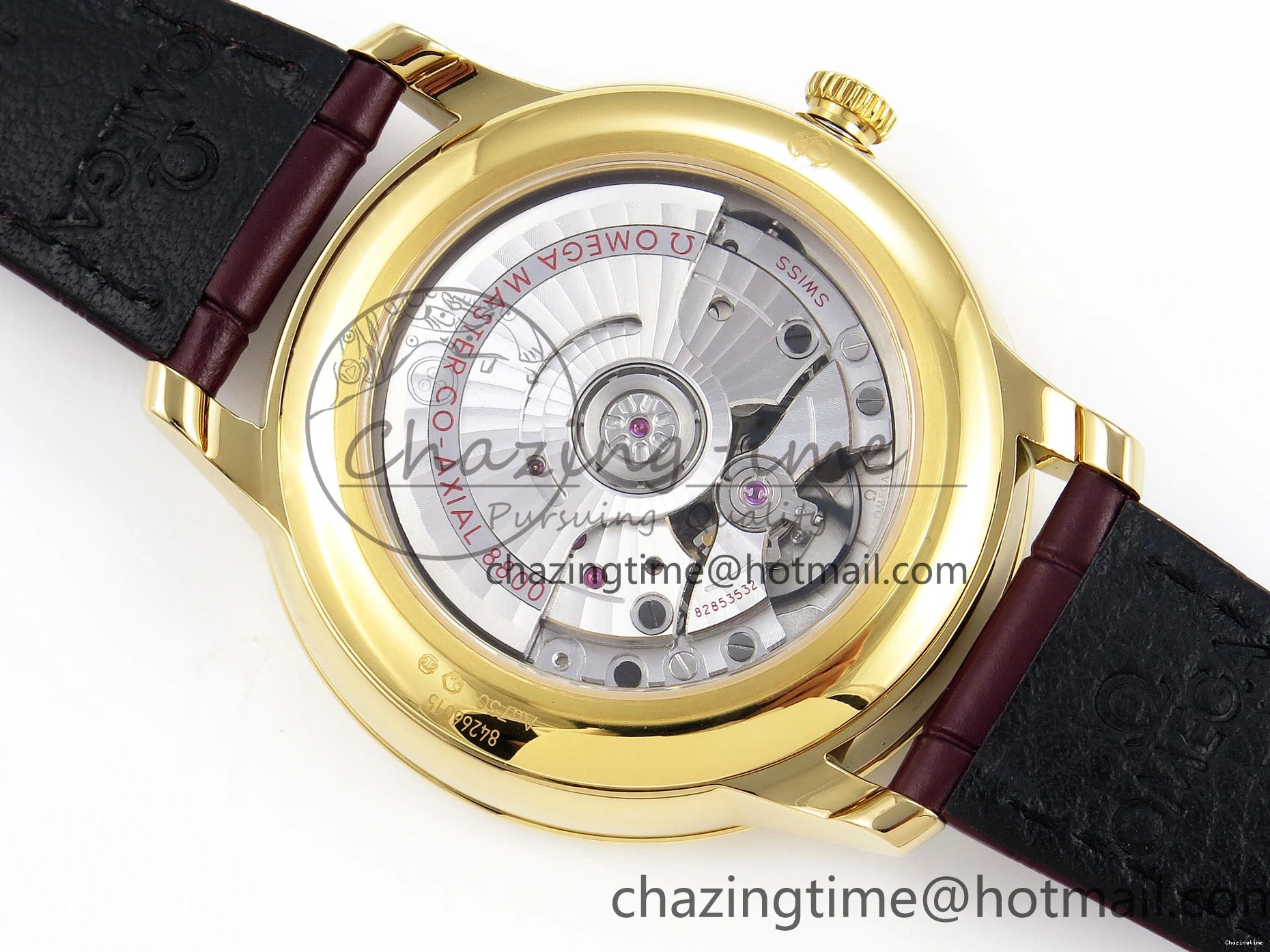 0202 De Ville Date YG MKF 1:1 Best Edition White Textured Dial Roman Marker on Brown Leather Strap A Refined 7756